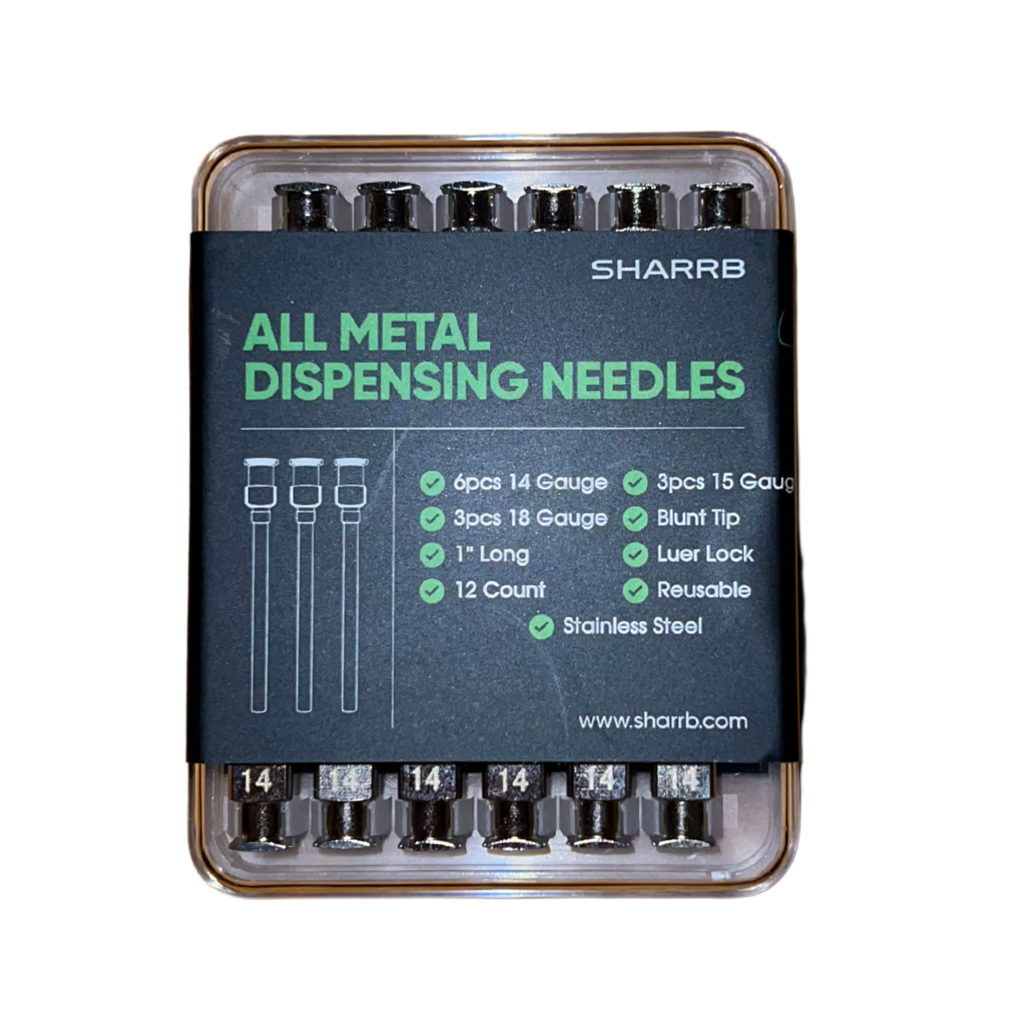 SHARRB 12-Pack Dispensing Needles – All-Metal Stainless Steel Blunt Tip Luer Lock (Assorted Gauges)